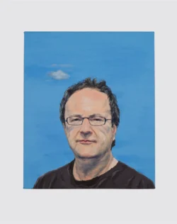 Painting of a man with glasses